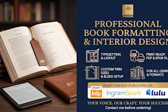 book and ebook formatting, paperback formatting, kindle formatting, typesetting