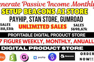 beacons ai stan store, beacons store digital product payhip digital products