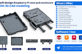 design raspberry pi casing, pcb enclosure with 3d cad modeling