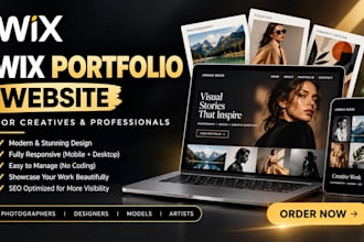 design wix portfolio website photographers designers wix models illustrators
