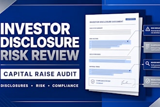 prepare an investor disclosure risk review for your capital raise