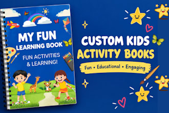 design engaging kids activity books and worksheets