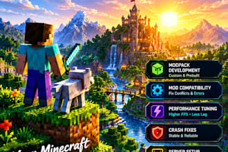 create, fix and optimize minecraft modpacks, forge, paper, smp and servers