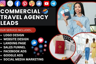 generate commercial travel agent leads travel planner travel agency website