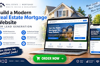 build mobile responsive real estate  mortgage website for lead generation