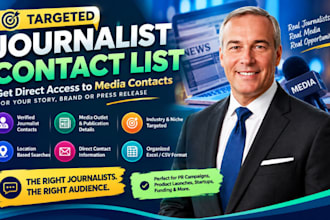 build targeted journalist contact lists with verified media contacts for PR firm