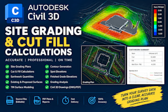 do site grading and cut fill calculations in civil 3d