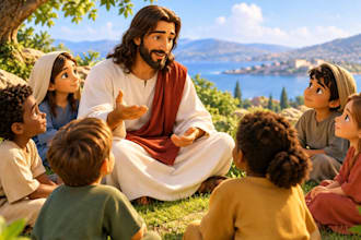illustrate christian and bible themed children storybook