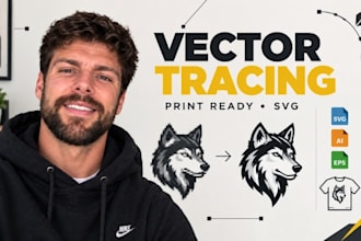 vectorize logo for t shirt printing, vector tracing, svg, print ready vector art