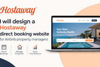 design a hostaway direct booking website for airbnb property managers
