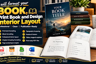 format your book, print book and design interior layout