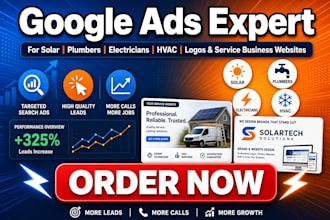 do google ads for solar plumbers electricians logo hvac service business website
