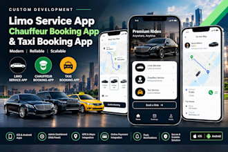 build limo service app, chauffeur booking app and taxi booking app