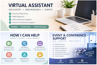 virtual assistant for data entry, web research and event support