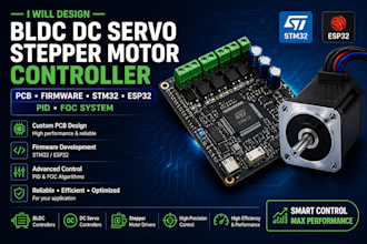 design bldc dc servo stepper motor controller pcb firmware stm32 esp32 pid foc