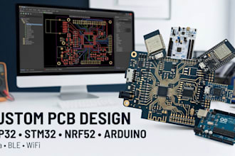 design custom pcb with esp32, stm32, nrf52, arduino, lora, ble and wifi