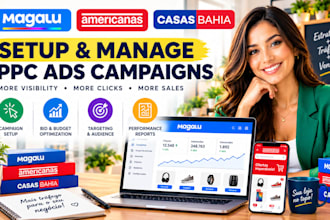 setup and manage mercado magalu americanas casas bahia ppc ads campaigns