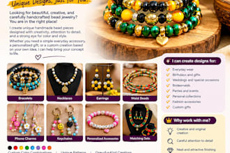 create handmade bead jewelry, bracelets, necklaces and custom designs