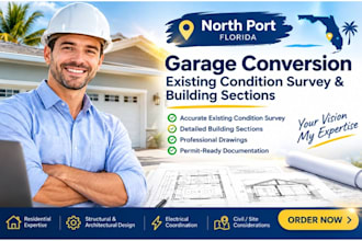 deliver garage conversion existing condition survey building sections in florida