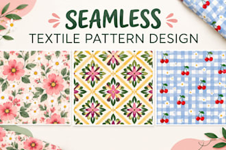 create seamless textile patterns and fabric prints