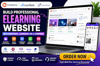 build elearning website with buddyboss, learndash lms and learnpress