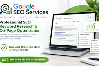 do professional google SEO, keyword search and on page