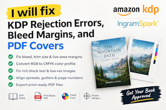 fix KDP rejection errors, bleed margins, and PDF covers