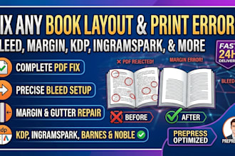fix KDP rejection errors, bleed margins, and PDF covers