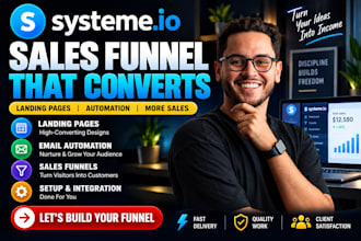 build systeme io sales funnels, landing pages and email automation