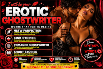 ghostwrite erotic short stories, romance, erotica, nsfw and erotic ebooks