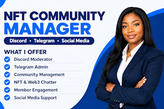 develop nft marketplace meta data telegram admin discord social media chatter