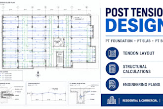 design post tension foundation, slab, beam, structural plans