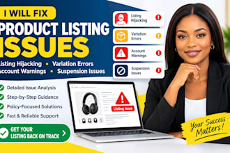 fix amazon product listing hijacking variation errors account warning suspension