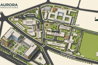 design business park, industrial estate and vector maps
