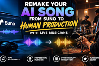 remake your ai song from suno ai to human production with live musicians