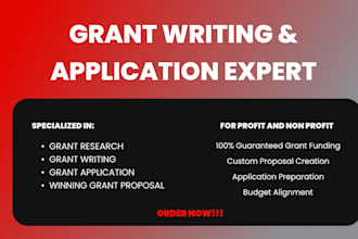provide expert grant proposal writing and grant application preparation