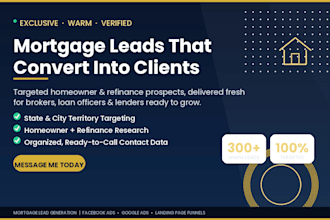 generate warm and exclusive internet mortgage leads