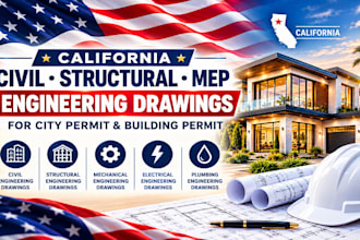 civil structural mep engineer drawing califonia engineer stamp for city permit
