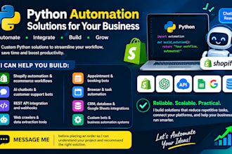 build shopify automation, chatbot, API integration and custom bots