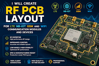 create rf pcb layout for lte, nb iot, GSM, wi fi modules