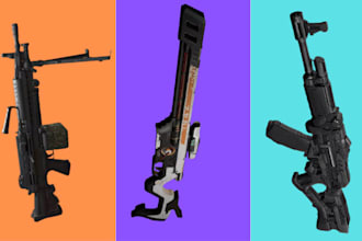 create realistic 3d weapon models and game ready assets