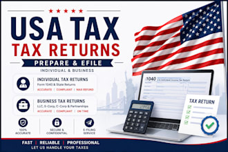 prepare and e file USA tax returns for personal, corporate and llc
