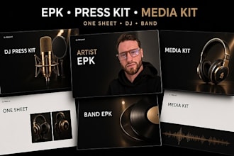create a stunning one sheet, epk, dj press kit, band epk and media kit