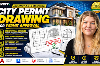 create city permit plans, architectural blueprints, construction drawings, adu