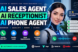 build custom ai sales agent and ai receptionist ai phone agent for businesses