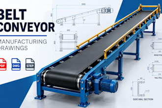 create manufacturing drawings for belt conveyor assemblies and frames