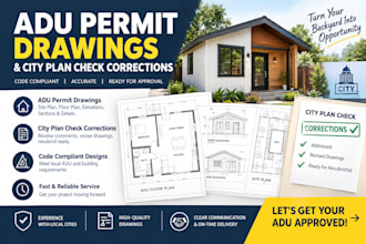 do adu permit drawings and city plan check corrections