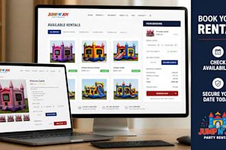 build an inflatable rental website with online booking and live availability