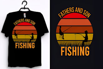design a vintage outdoor camping and fishing t shirt logo