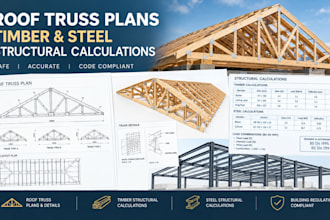 design roof truss plans, timber and steel structural calculations